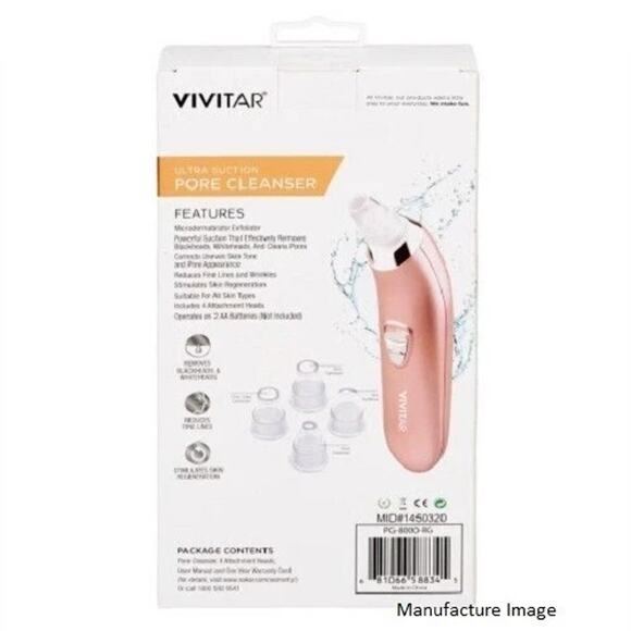 Vivitar Ultra Suction Pore Cleanser Simply Beautiful Metallic Series Rose NIP - Picture 5 of 5